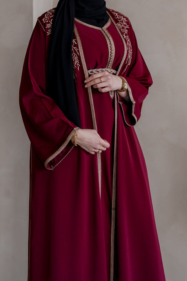 CAFTAN NORA - ROUGE BORDEAUX
