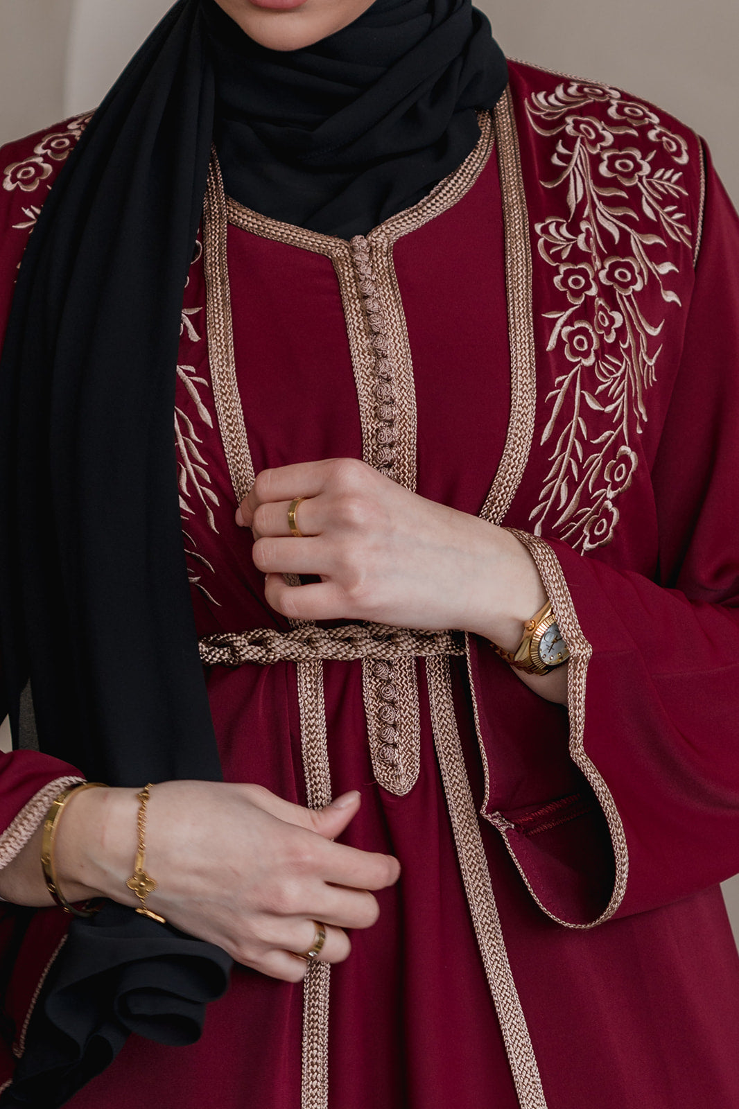 CAFTAN NORA - ROUGE BORDEAUX