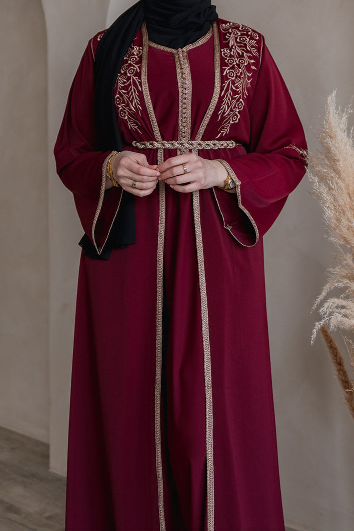 CAFTAN NORA - ROUGE BORDEAUX