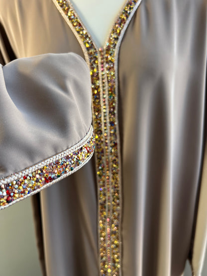 ABAYA LOUBNA TAUPE