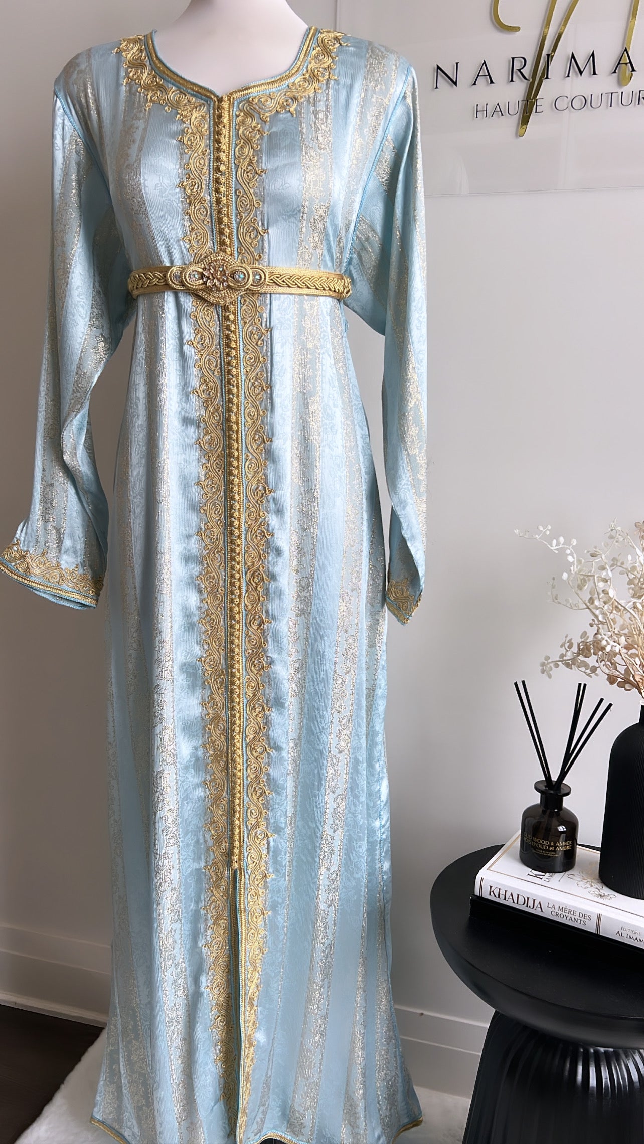 CAFTAN JAWHARA BLEU CIEL