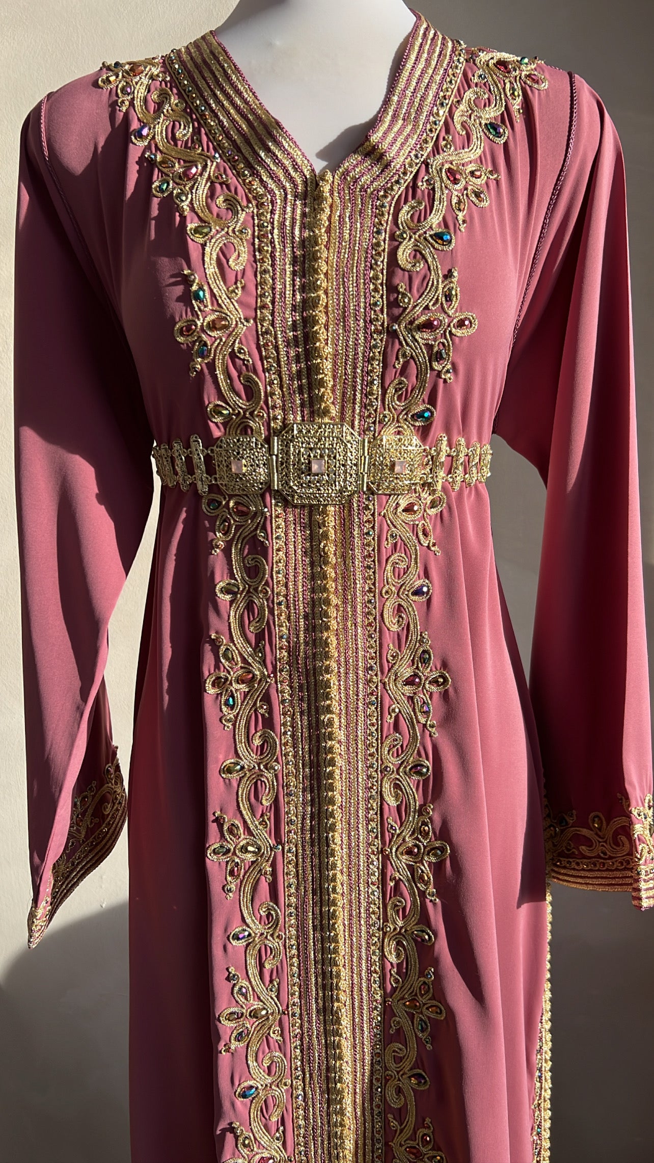 CAFTAN ABIR VIEUX ROSE