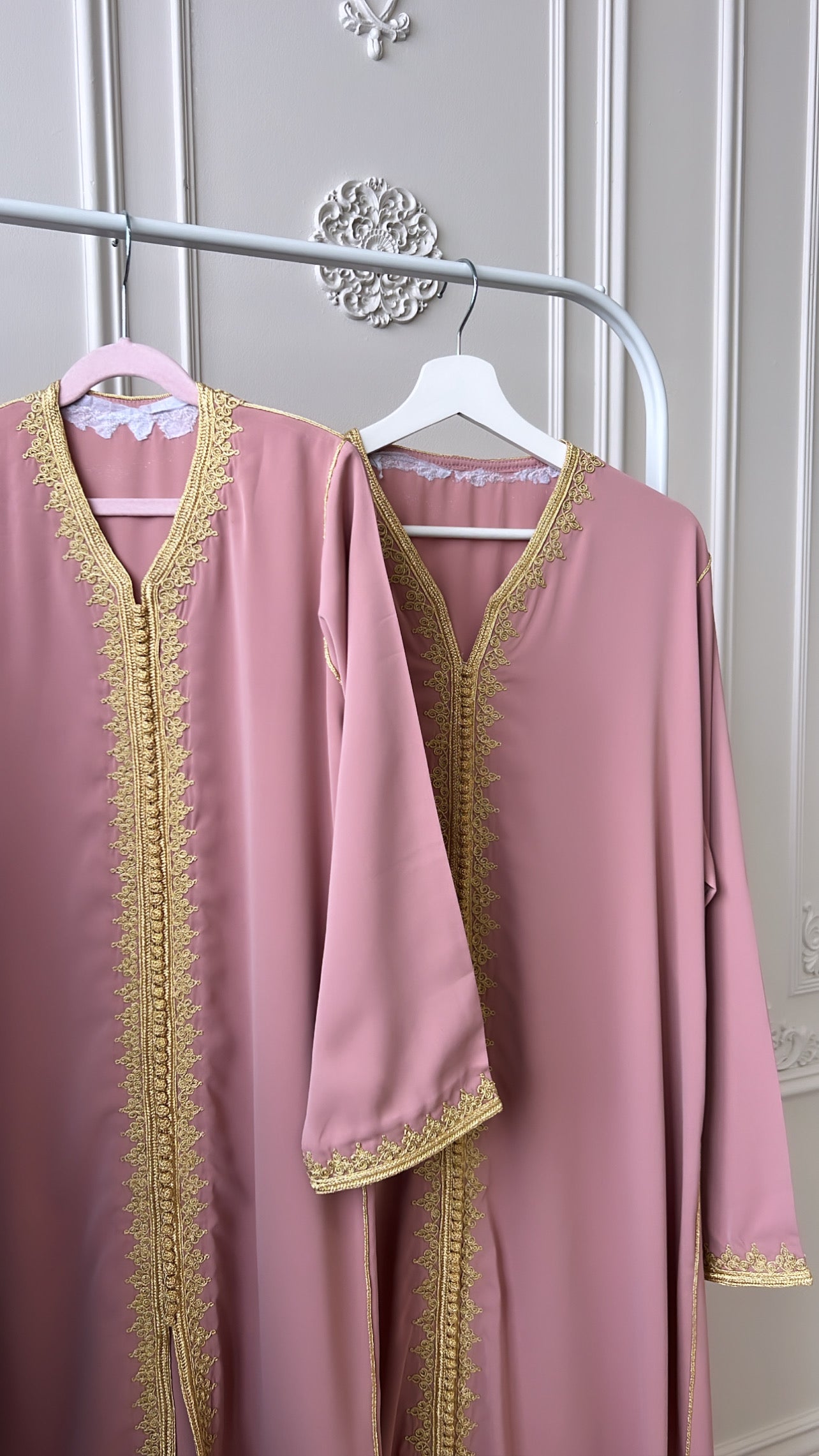 CAFTAN PETITE FILLE ROSE POUDRÉ