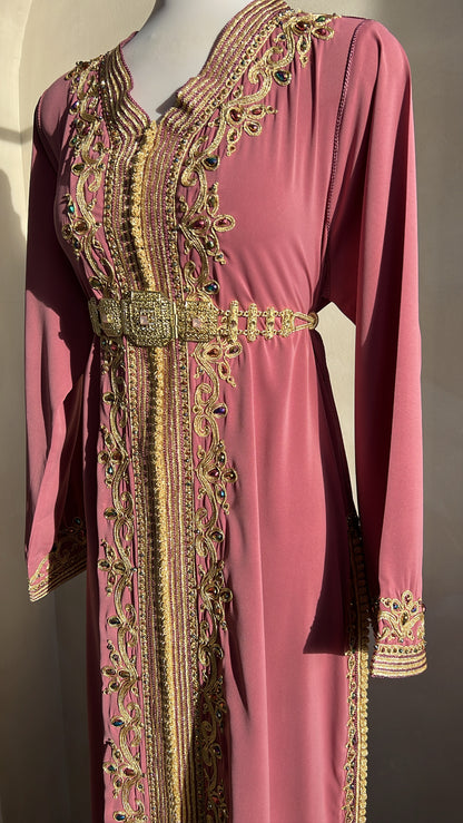 CAFTAN ABIR VIEUX ROSE