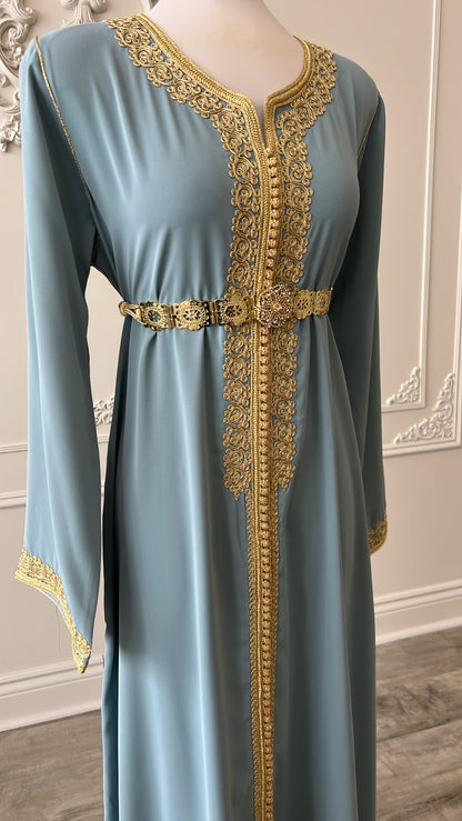 CAFTAN NAJOUA BLEU GRIS