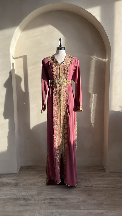 CAFTAN ABIR VIEUX ROSE