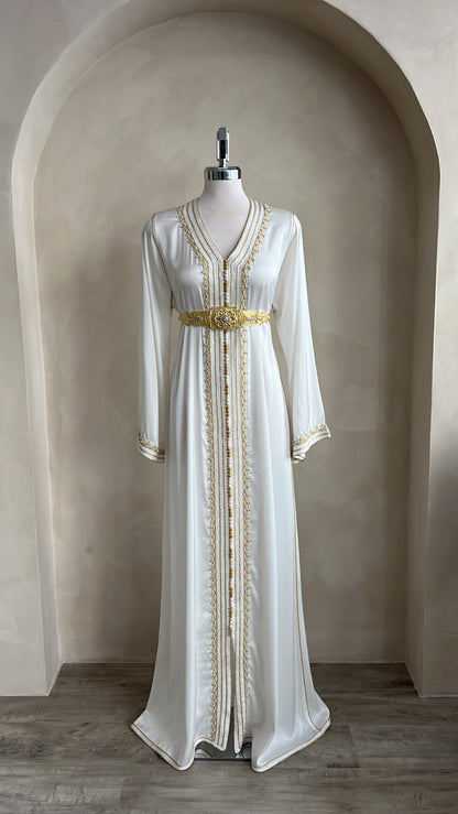 CAFTAN BOUCHRA BLANC