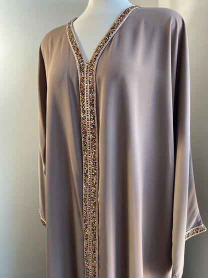 ABAYA LOUBNA TAUPE
