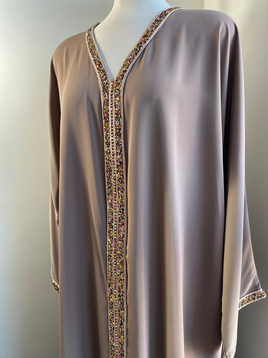 ABAYA LOUBNA TAUPE