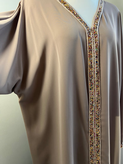 ABAYA LOUBNA TAUPE