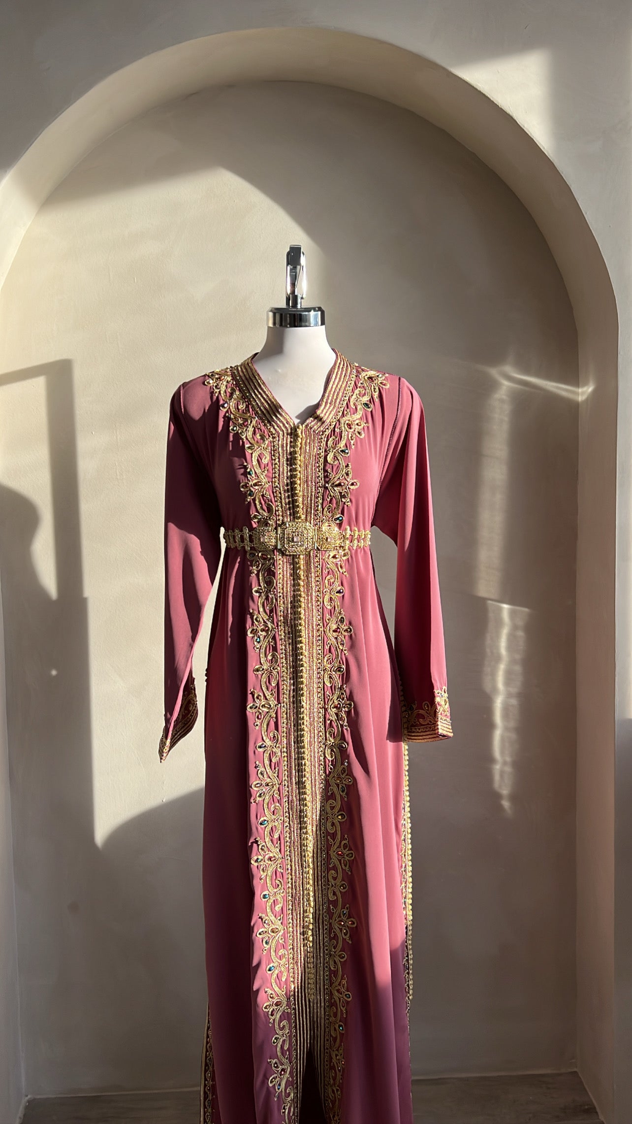 CAFTAN ABIR VIEUX ROSE