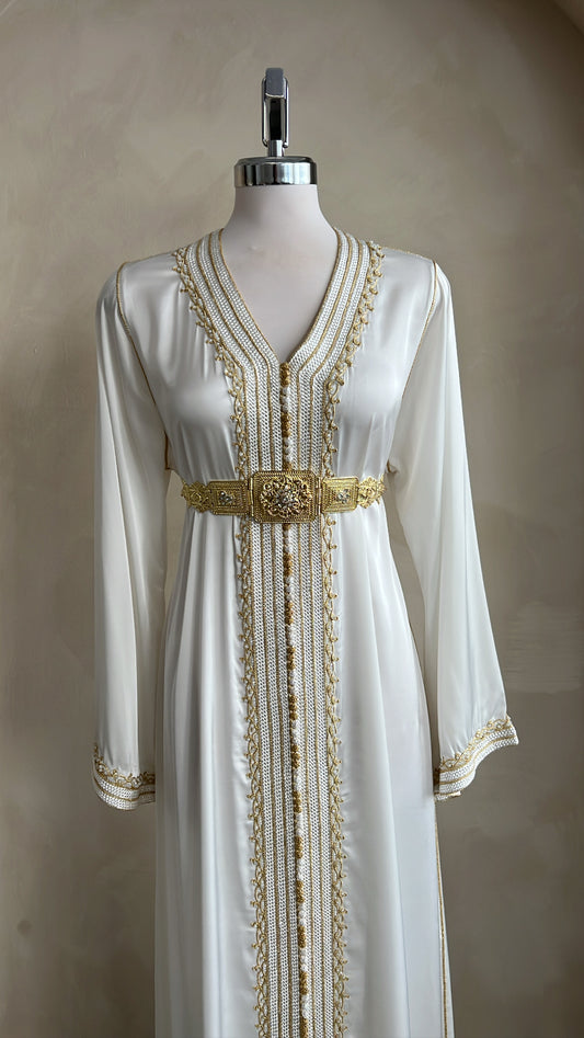 CAFTAN BOUCHRA BLANC