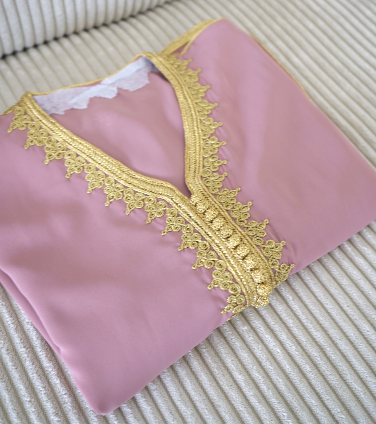 CAFTAN PETITE FILLE ROSE POUDRÉ