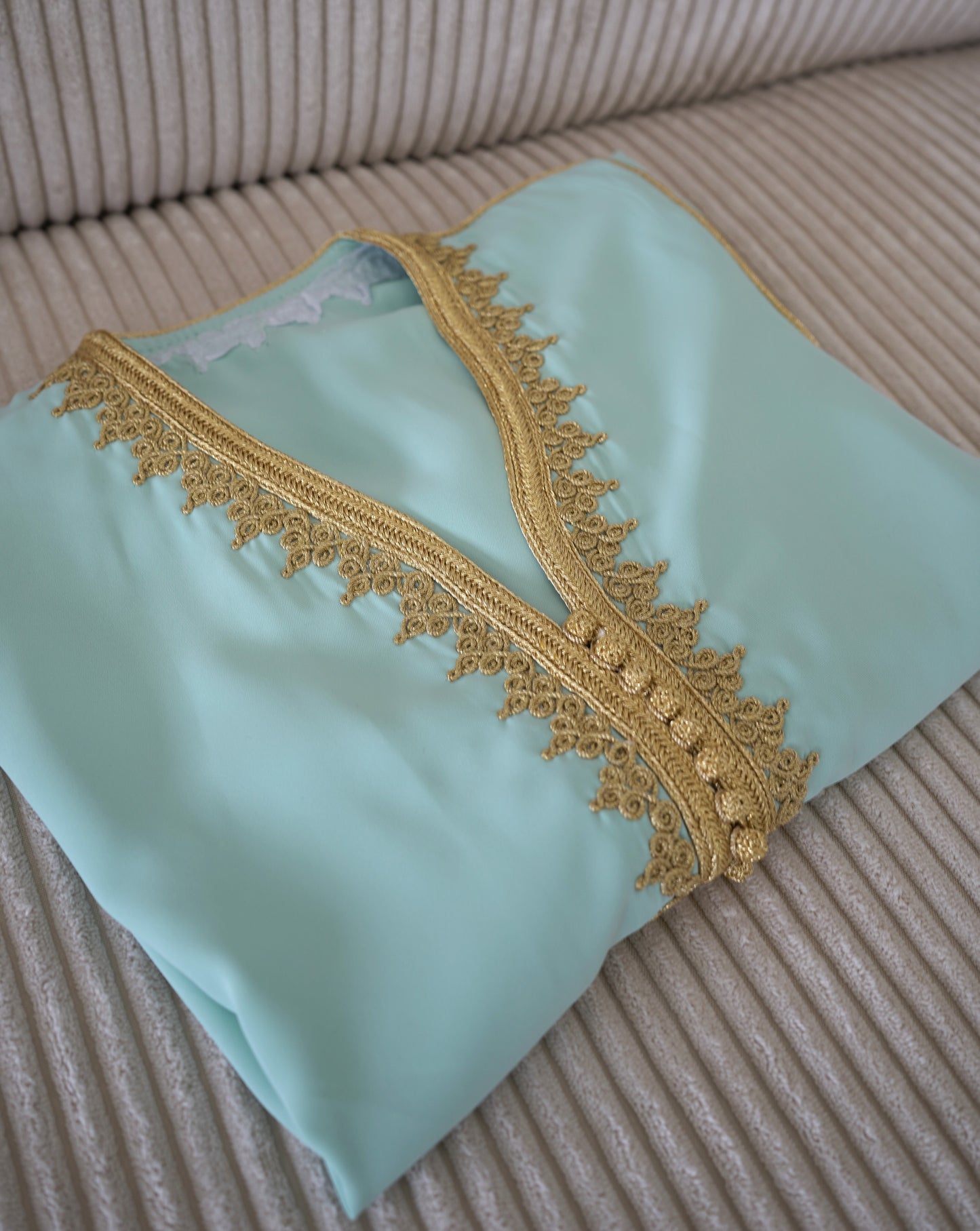 CAFTAN PETITE FILLE TURQUOISE