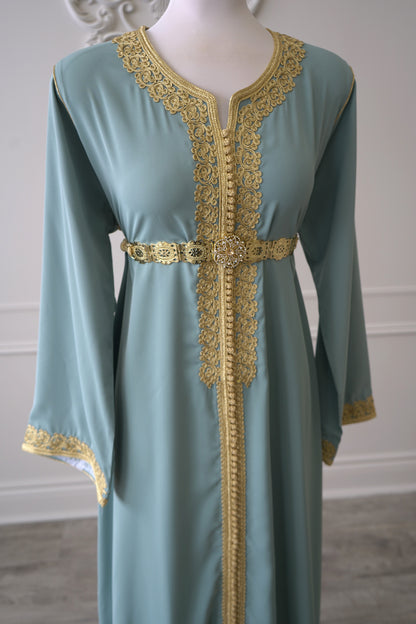 CAFTAN NAJOUA BLEU GRIS