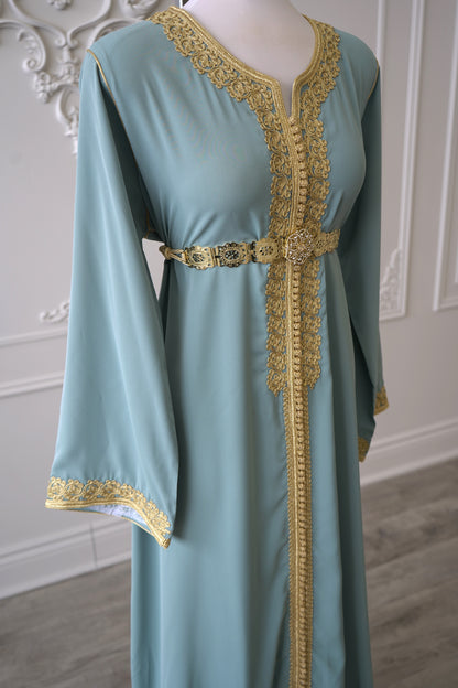 CAFTAN NAJOUA BLEU GRIS