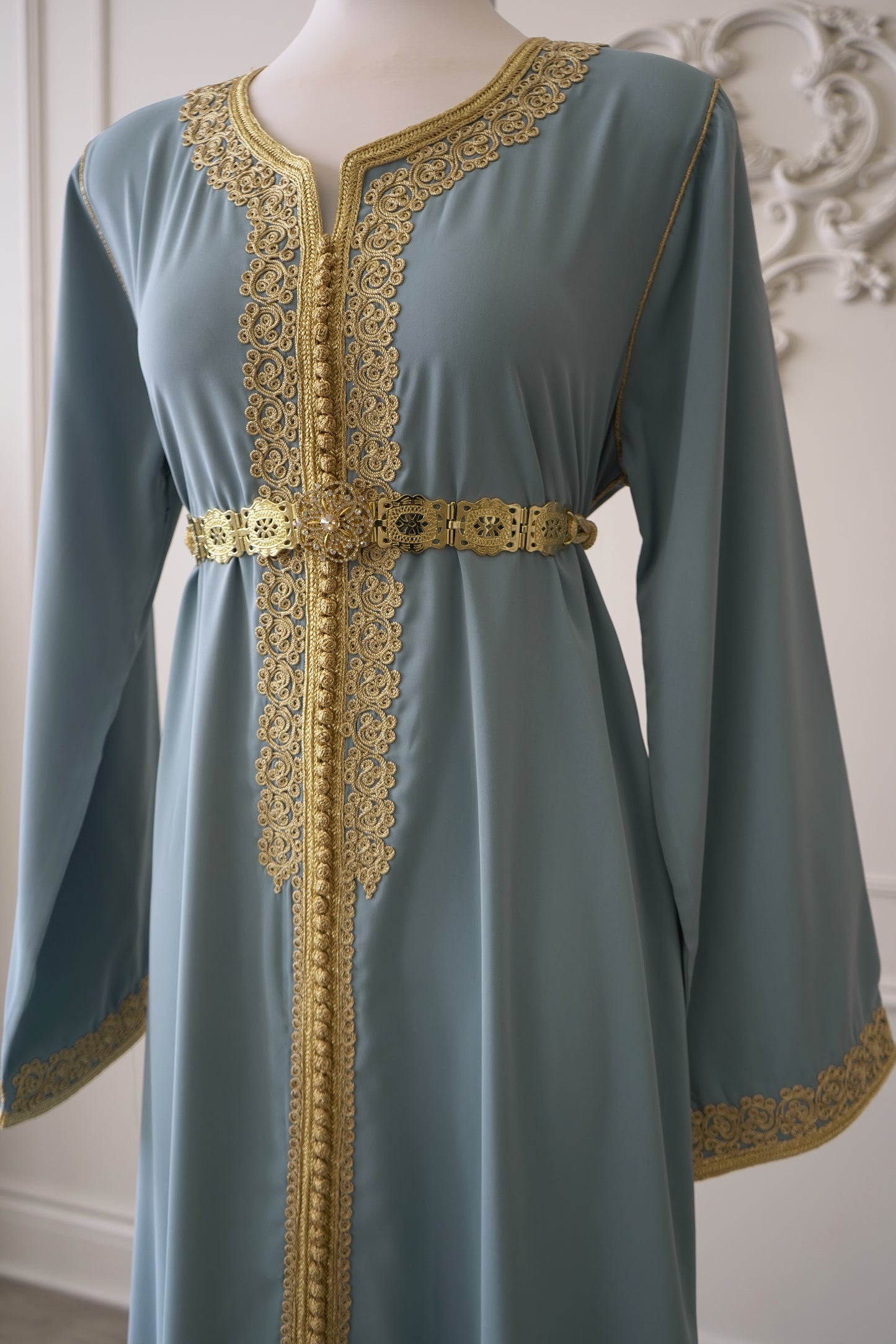 CAFTAN NAJOUA BLEU GRIS