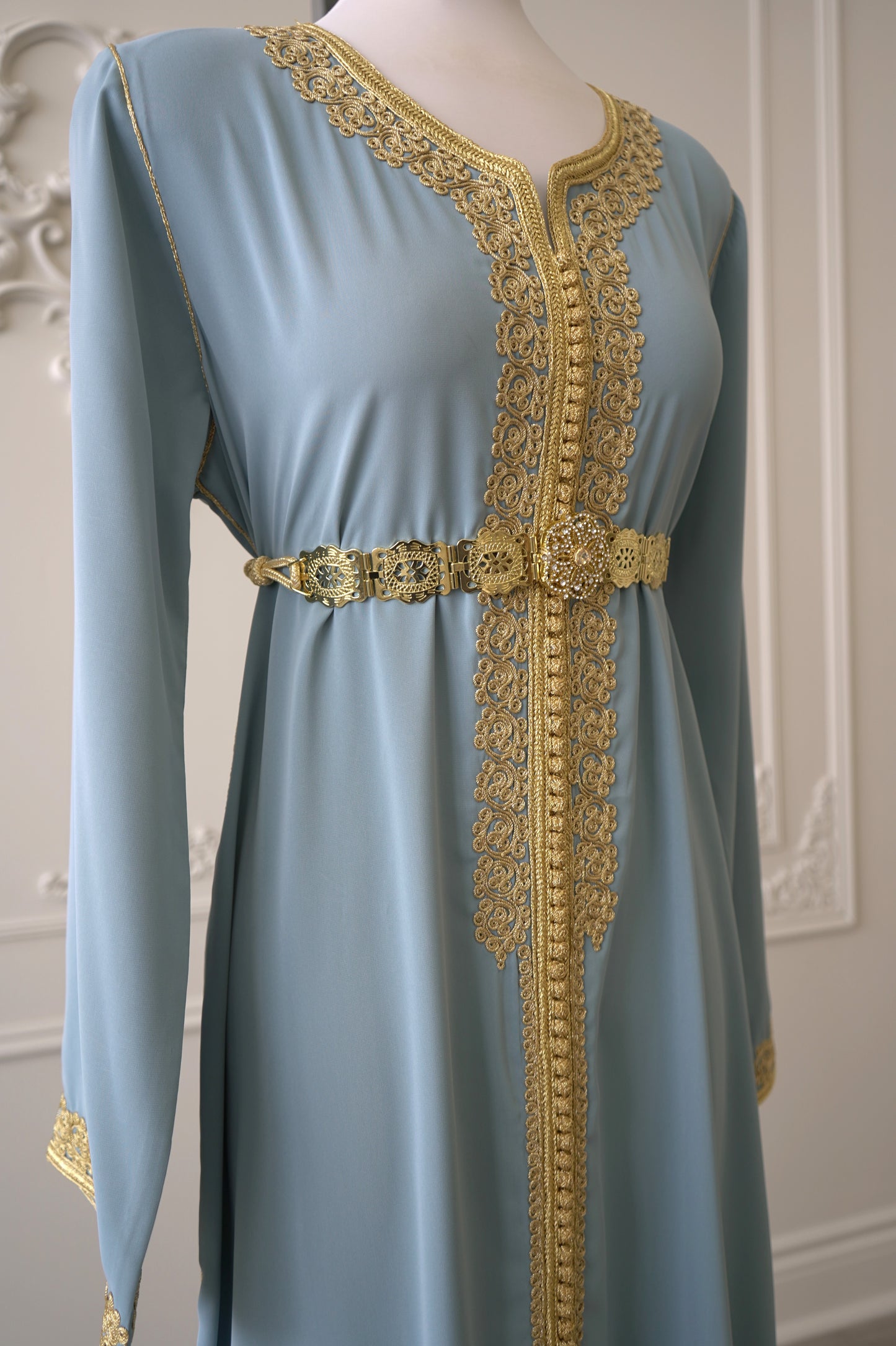 CAFTAN NAJOUA BLEU GRIS