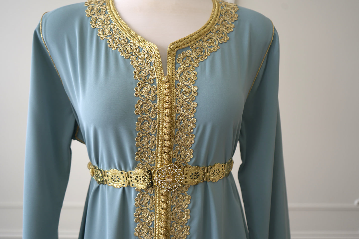 CAFTAN NAJOUA BLEU GRIS