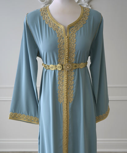 CAFTAN NAJOUA BLEU GRIS