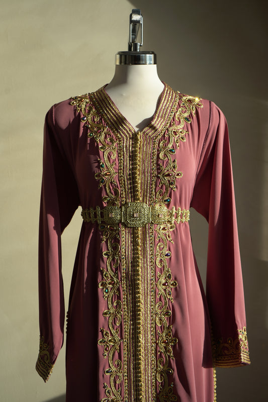 CAFTAN ABIR VIEUX ROSE