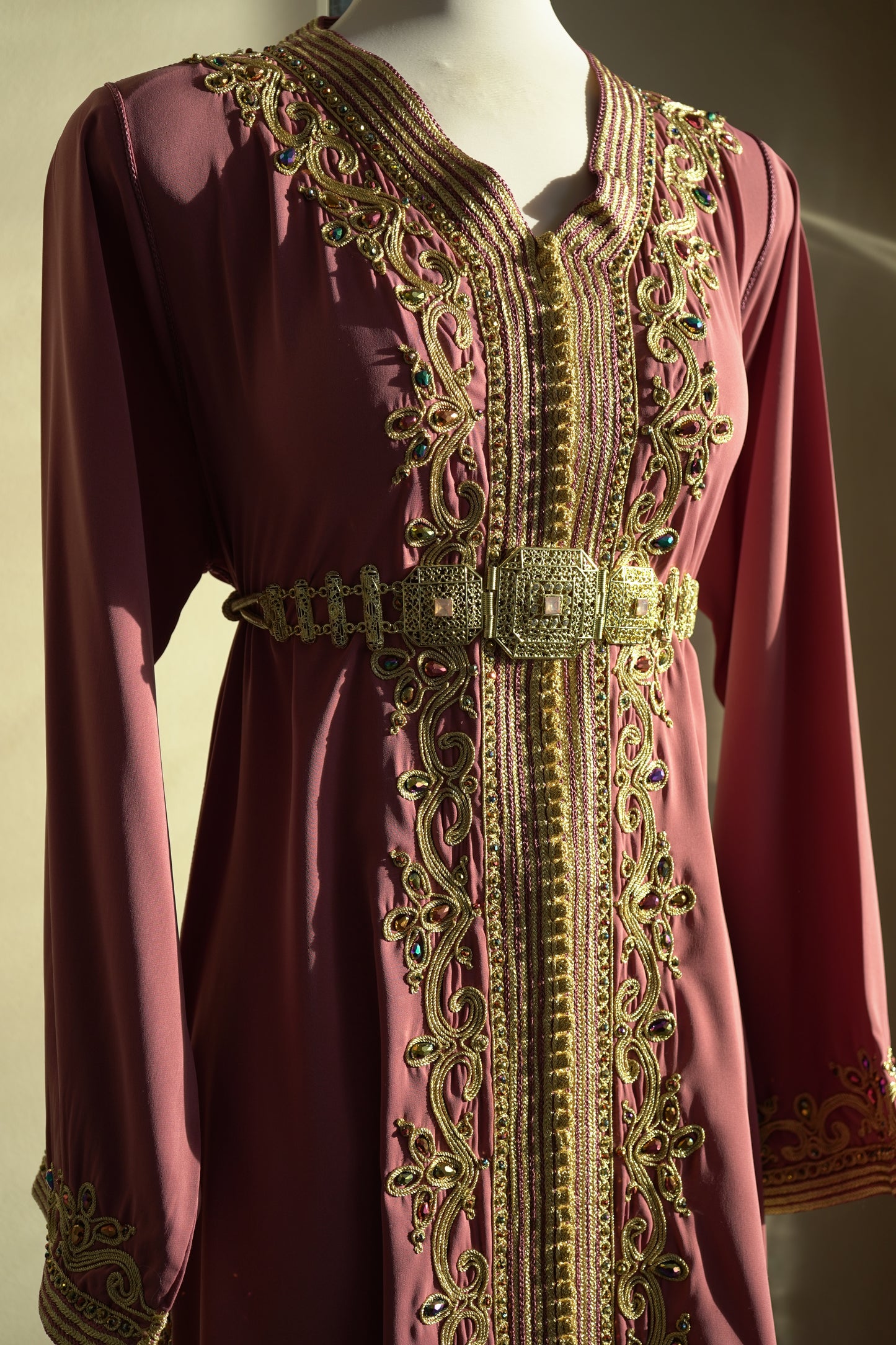 CAFTAN ABIR VIEUX ROSE