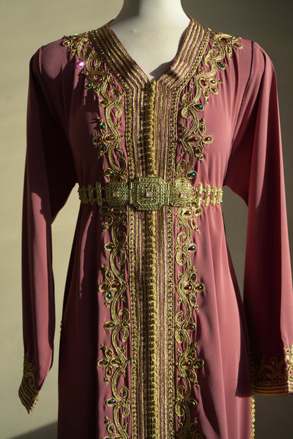 CAFTAN ABIR VIEUX ROSE