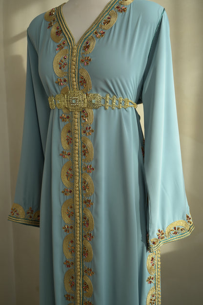 CAFTAN TASNIM BLEU CIEL