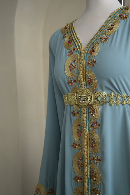 CAFTAN TASNIM BLEU CIEL