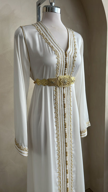 CAFTAN BOUCHRA BLANC